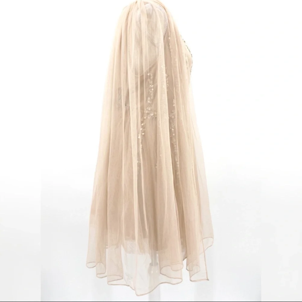 🌷ASOS🌷 Embellished Cape Plunge Tulle Mini Dress - Picture 13 of 16